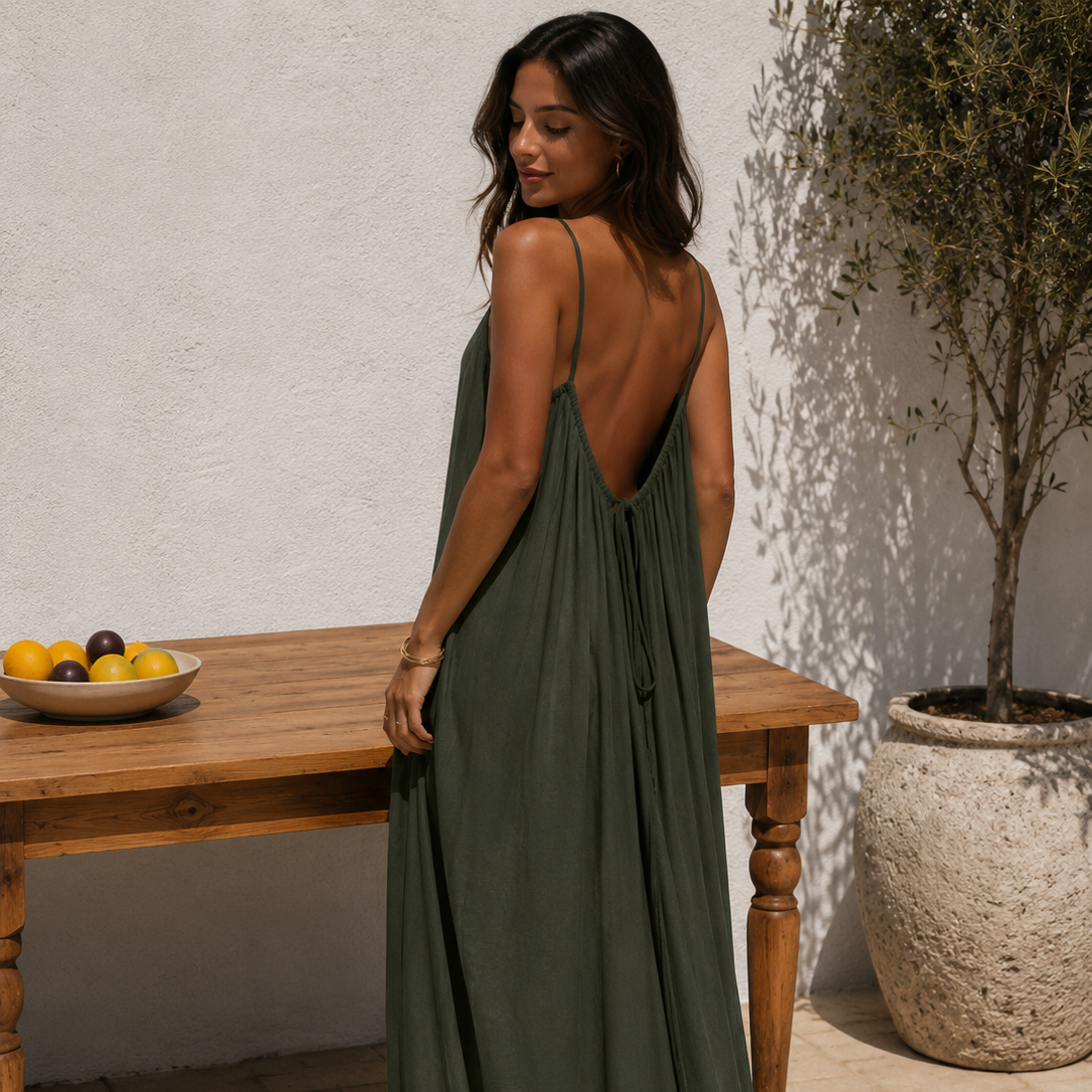 Robe Soléa™ – Dos Nu Élégance & Confort